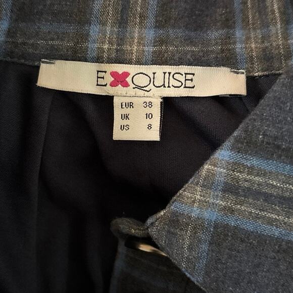 Exquise Anthropologie Size US 8 Plaid Flannel Shirt Dress Midi Blue - Picture 5 of 7